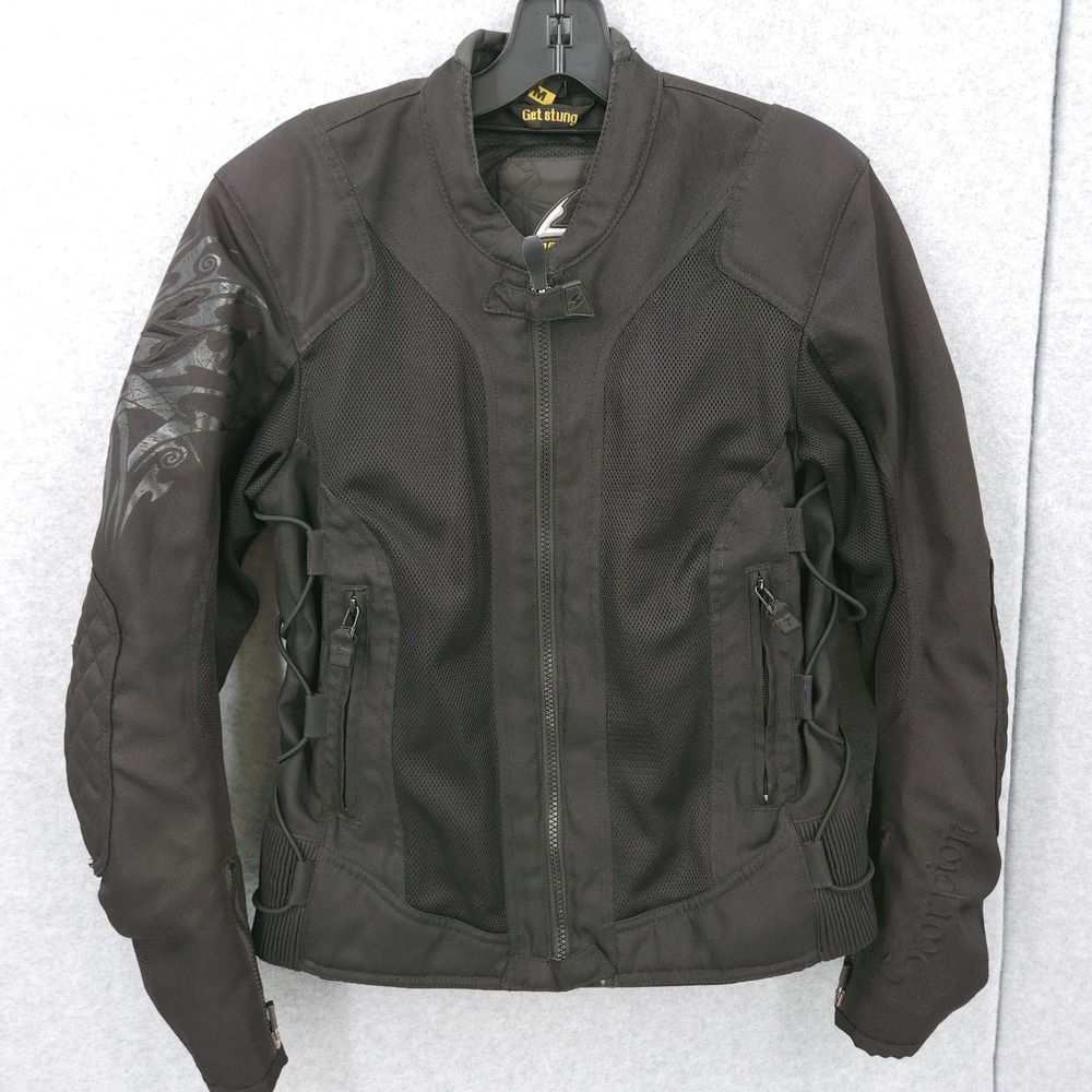 Scorpion Exo‎ Get Stung Skeletal Protection Logo Full Zip Motorcycle Jacket M